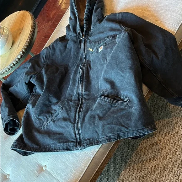 Carhartt Men Jacket Rare Vintage Duck Canvas Sherpa Zip Jacket Size 3XL - Picture 2 of 10
